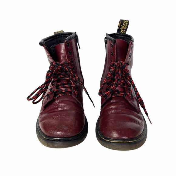 Dr. Martens 1460 Cherry Red Junior Delaney Boot - Picture 10 of 16